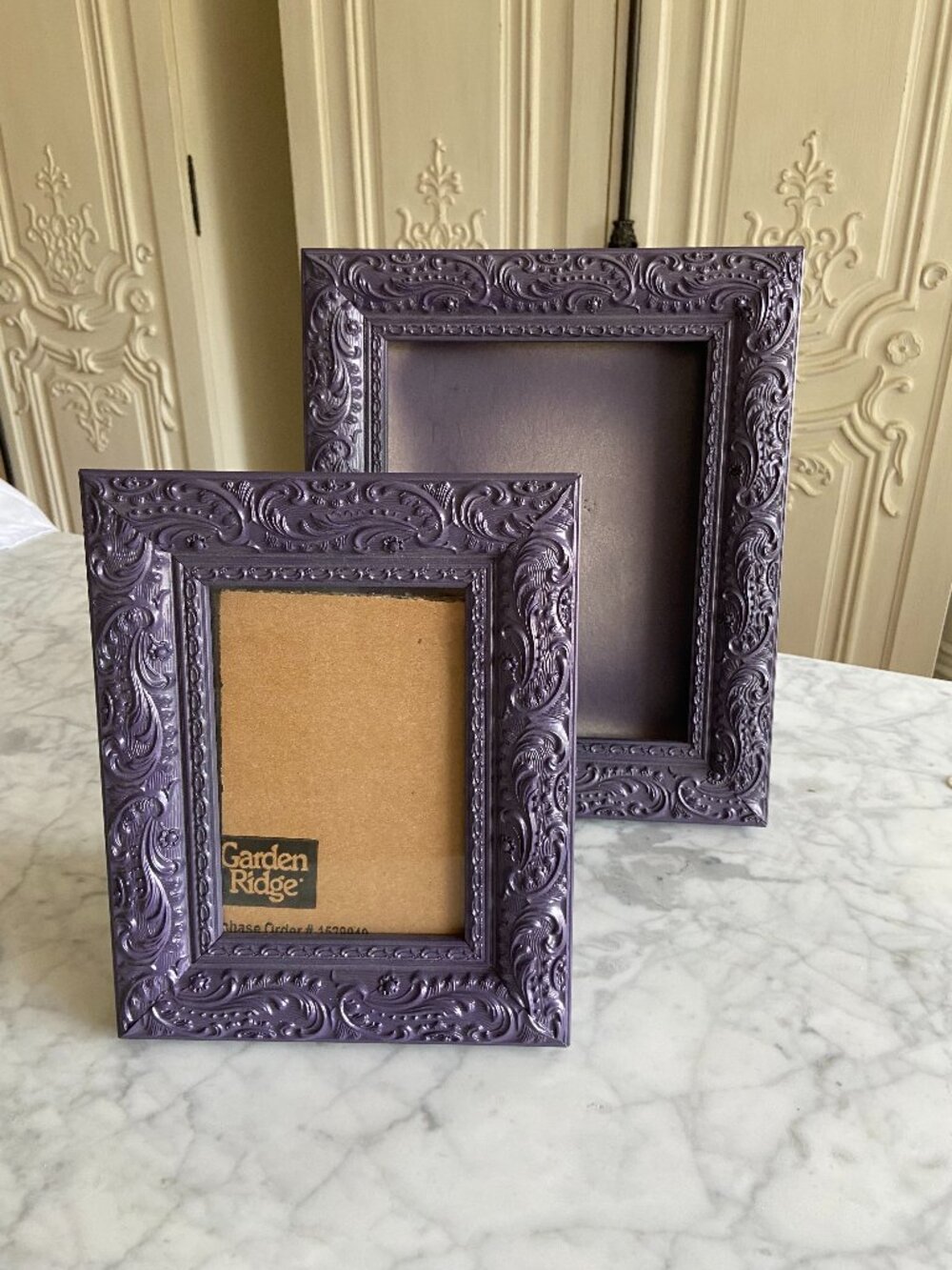 Two Ornate Purple Picture Frames  Garden  Ridge